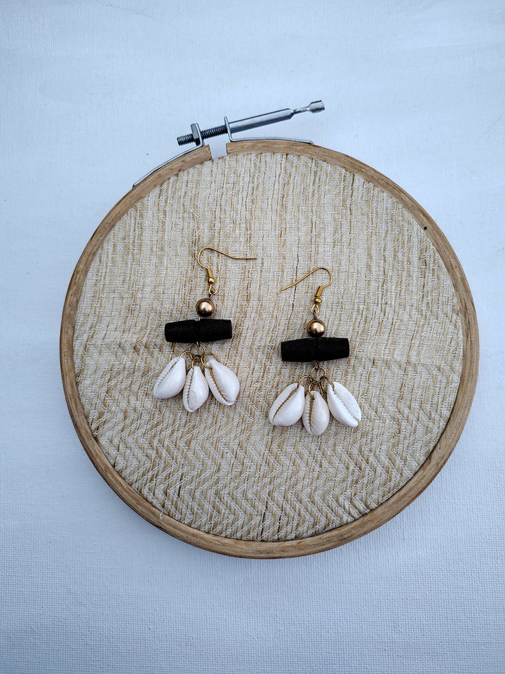 Cowrie Shell Drop Earrings