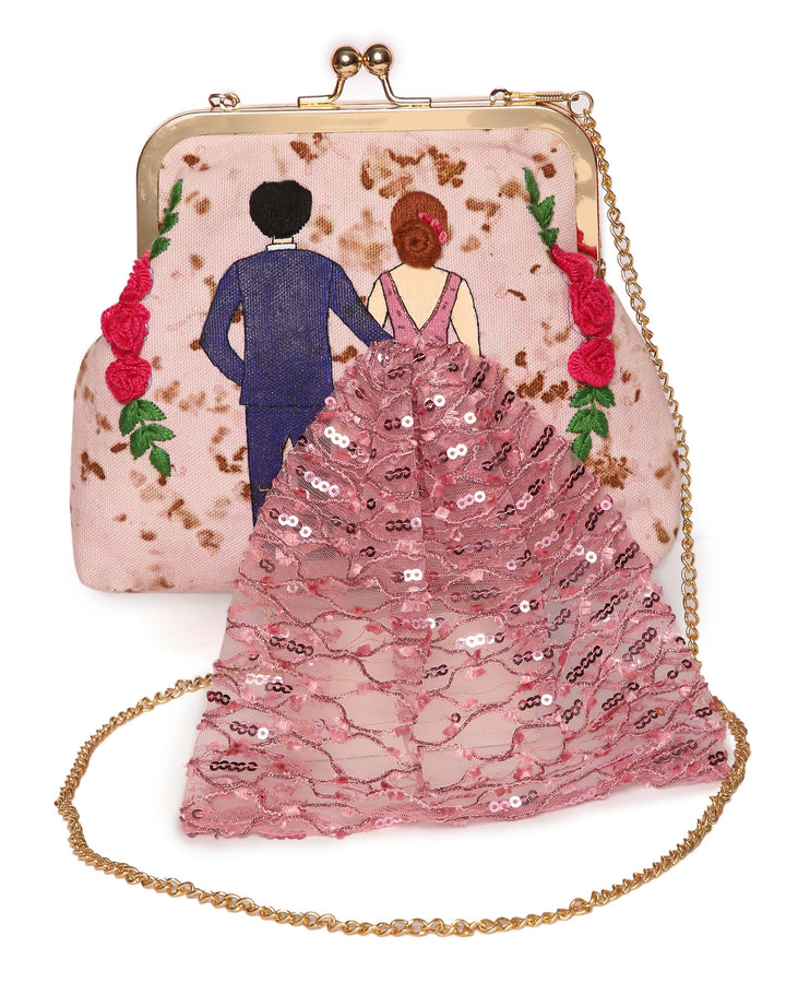 Upcycled Mitwa Clutch Pink