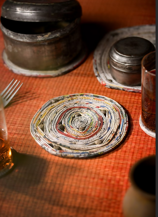Handcrafted Paper Upcycled Beaded Trivets