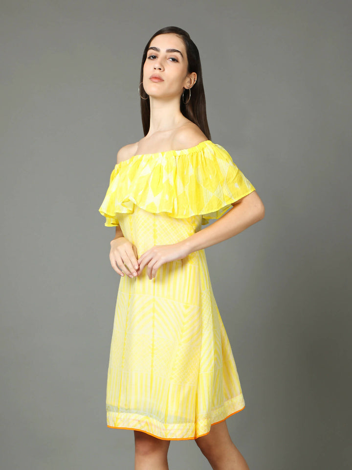 Off shoulder Shibori dress