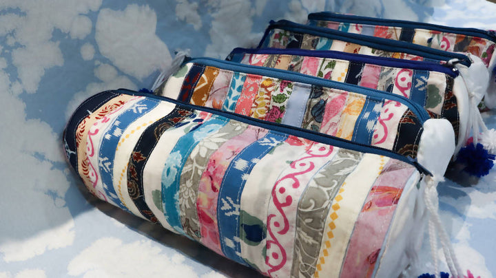 Stripe-Printed Pouch