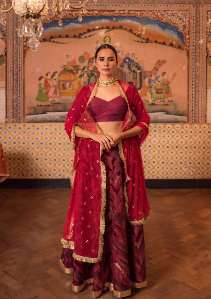 Maroon Lehenga