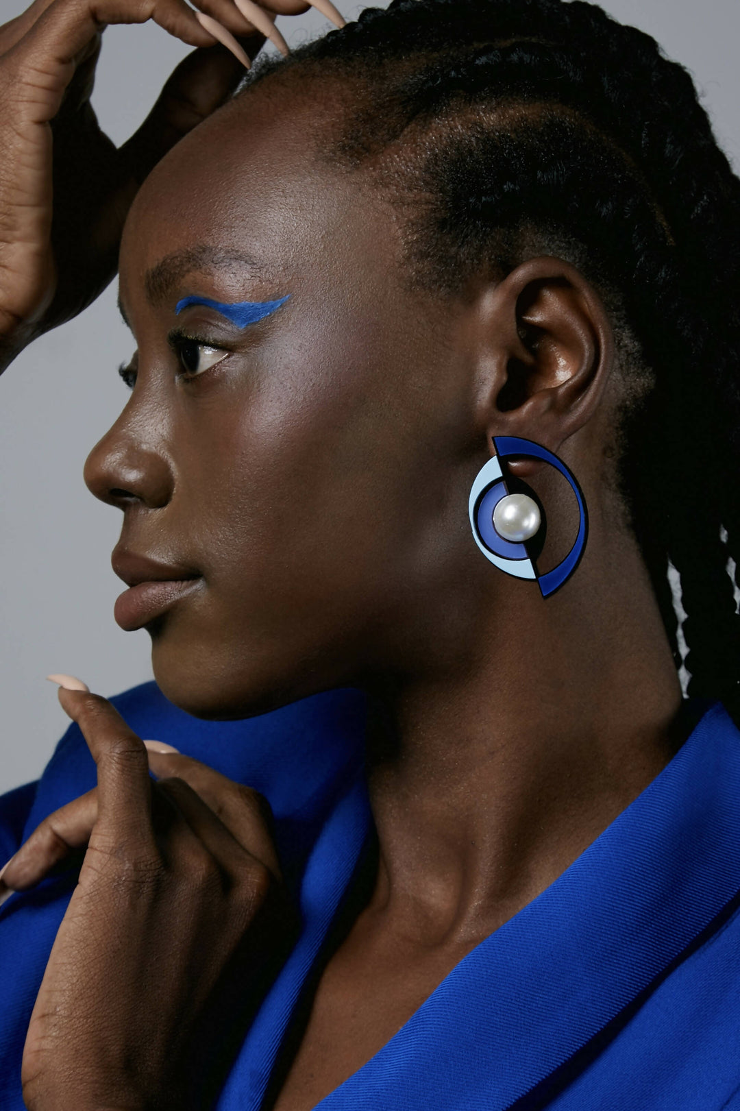 Big Boss earrings - shades of blue