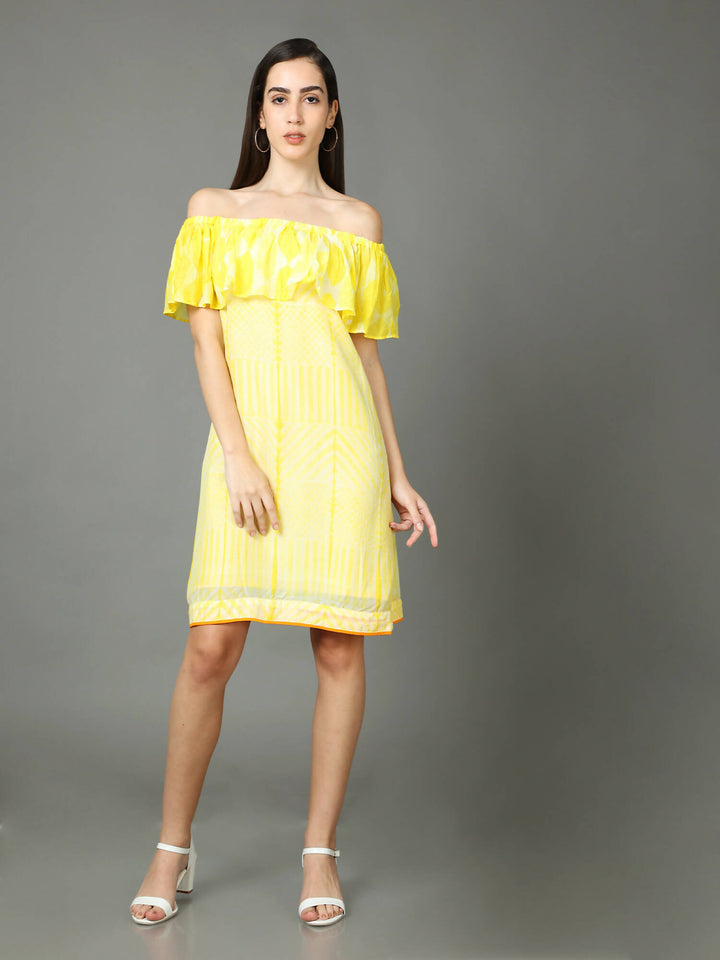 Off shoulder Shibori dress