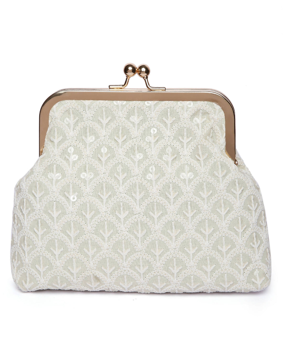 Upcycled Mitwa White Clutch