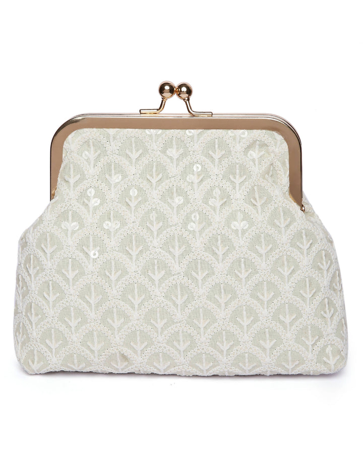 Upcycled Mitwa White Clutch