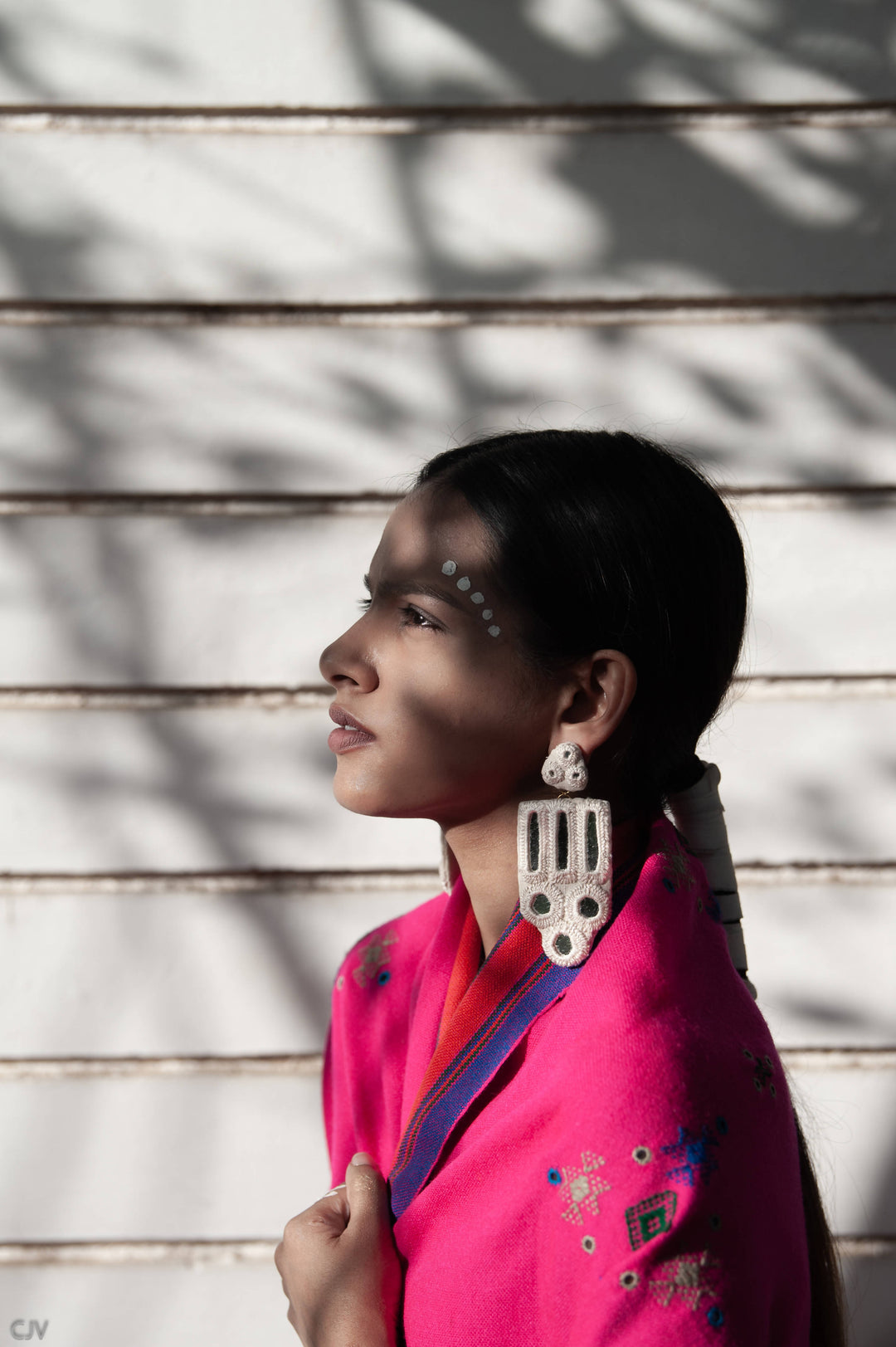 Statement White Earrings