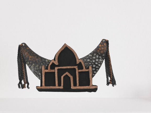 Taj Mahal and Moon Brooch