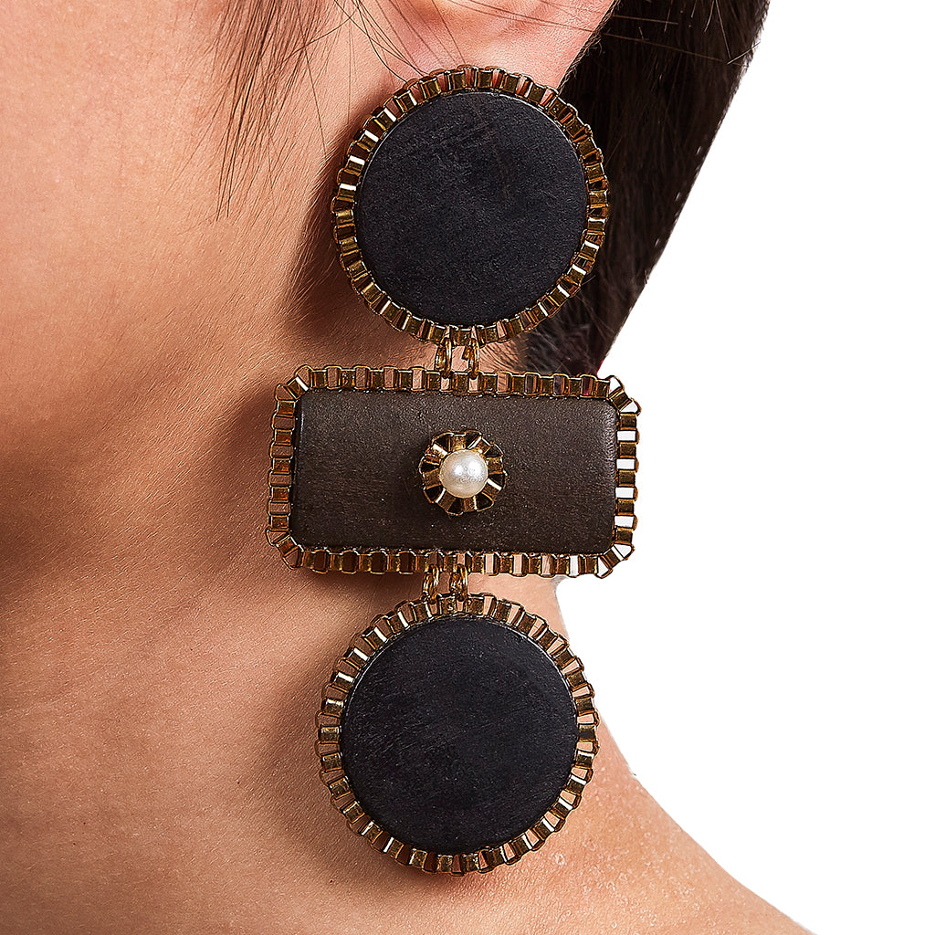Black Wooden Earrings