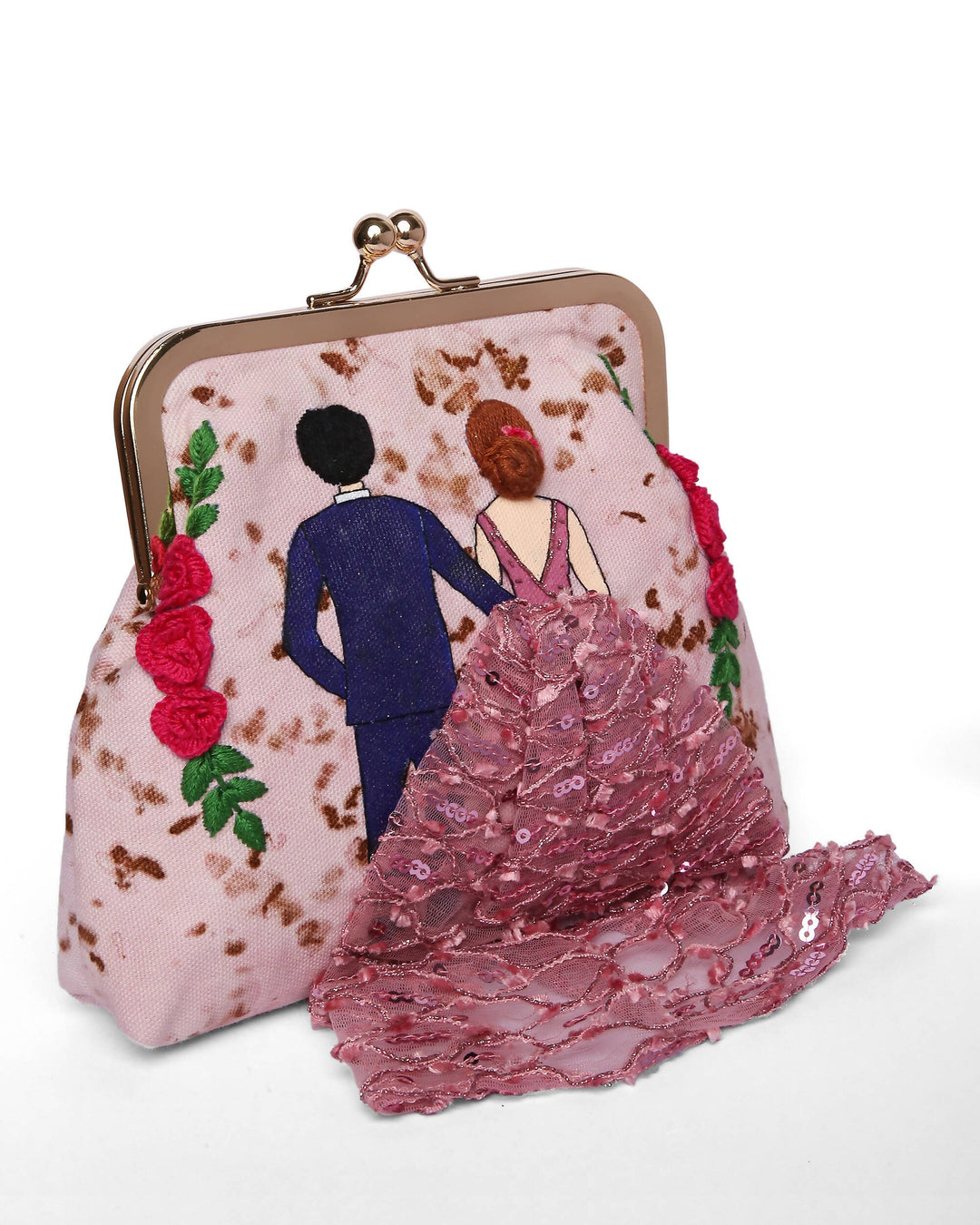 Upcycled Mitwa Clutch Pink