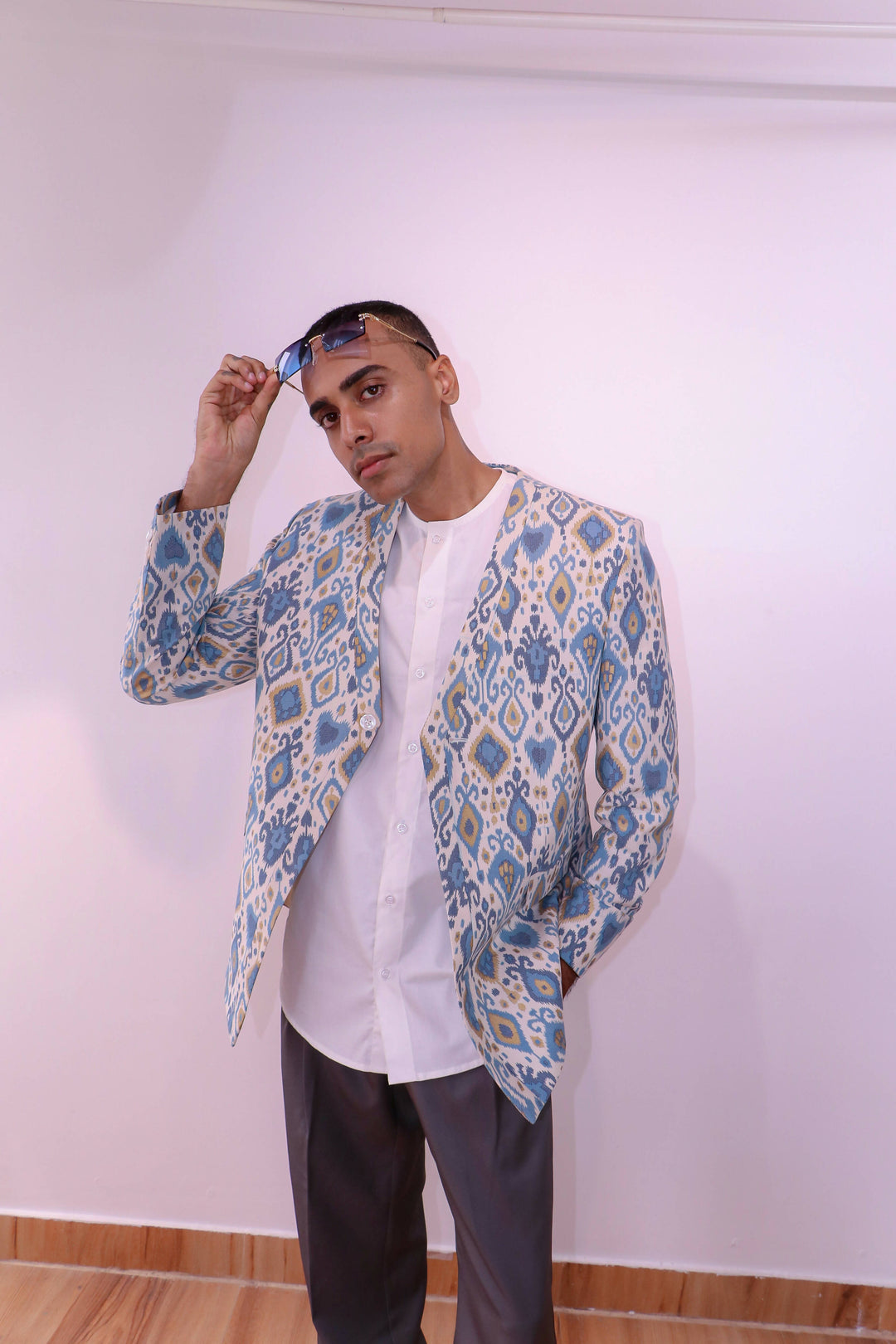 Blue Printed Blazer