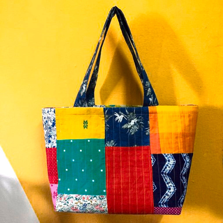 Multi Colour Patchwork Tote
