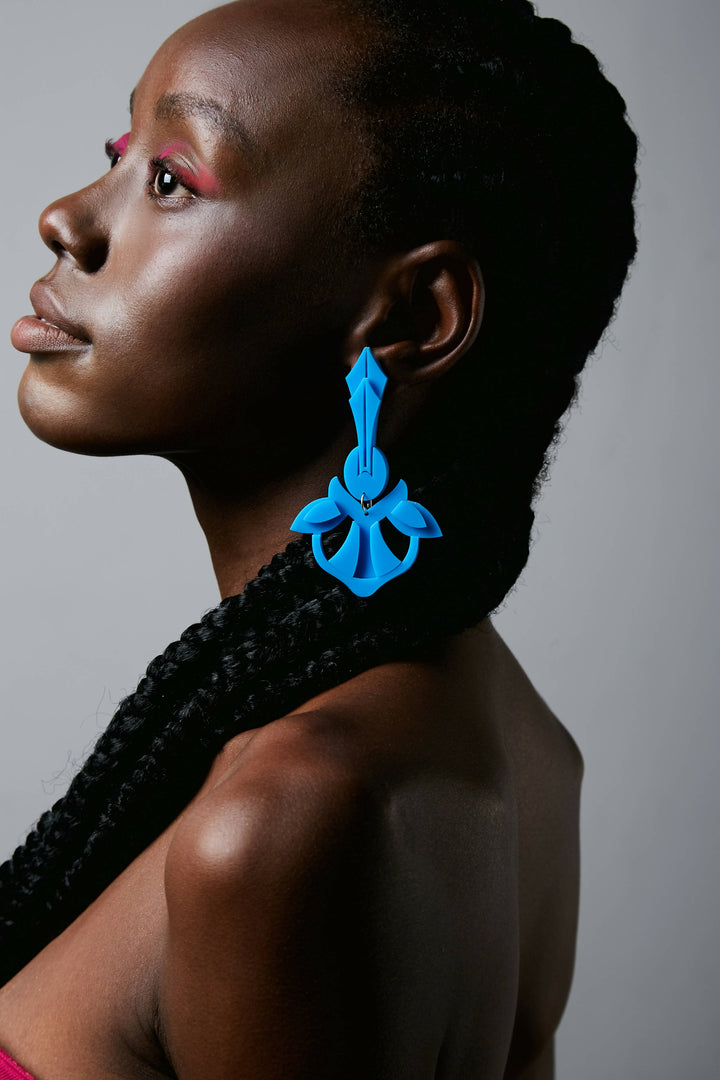 Monotone Goodness - Blue Earrings