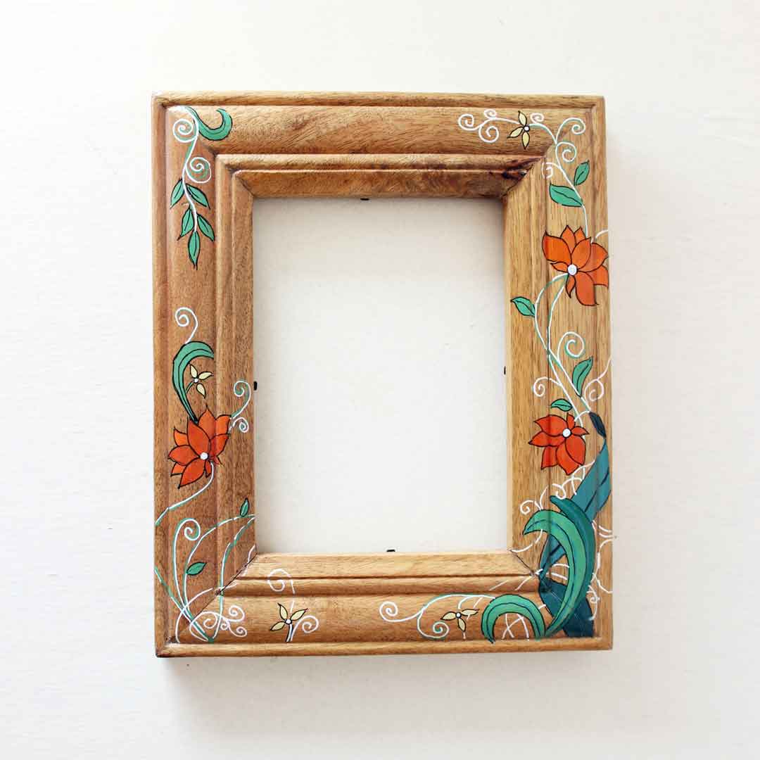 Orange Floral Frame
