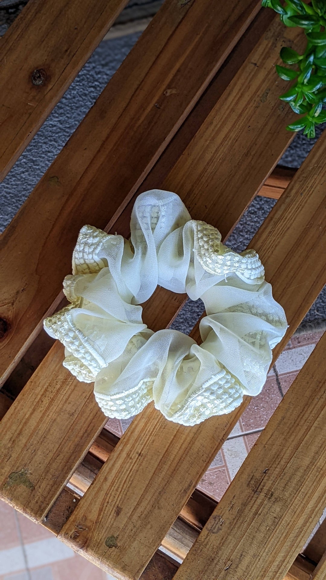Cream Chiffon Scrunchie