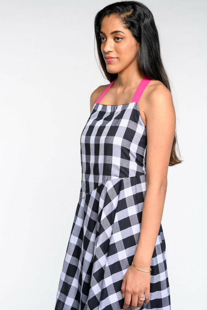 Checkered Black and White Dress
