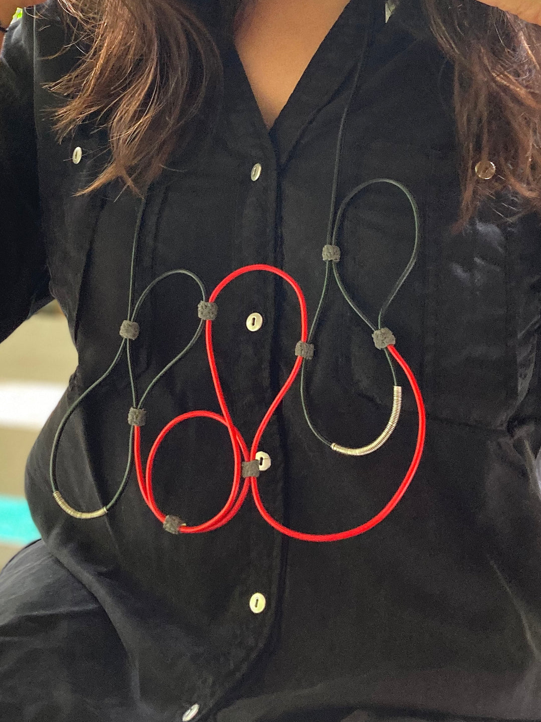 Red Twisted Neckpiece