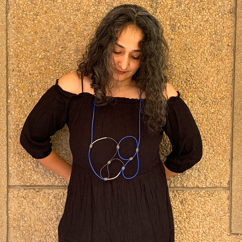 Dual Blue Wire Neckpiece