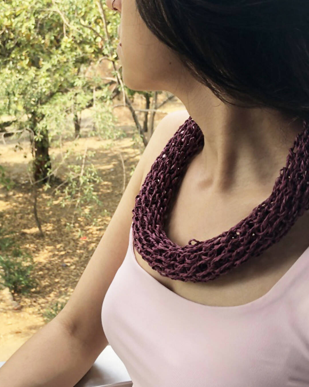 Woven Paper Twine Neckpiece