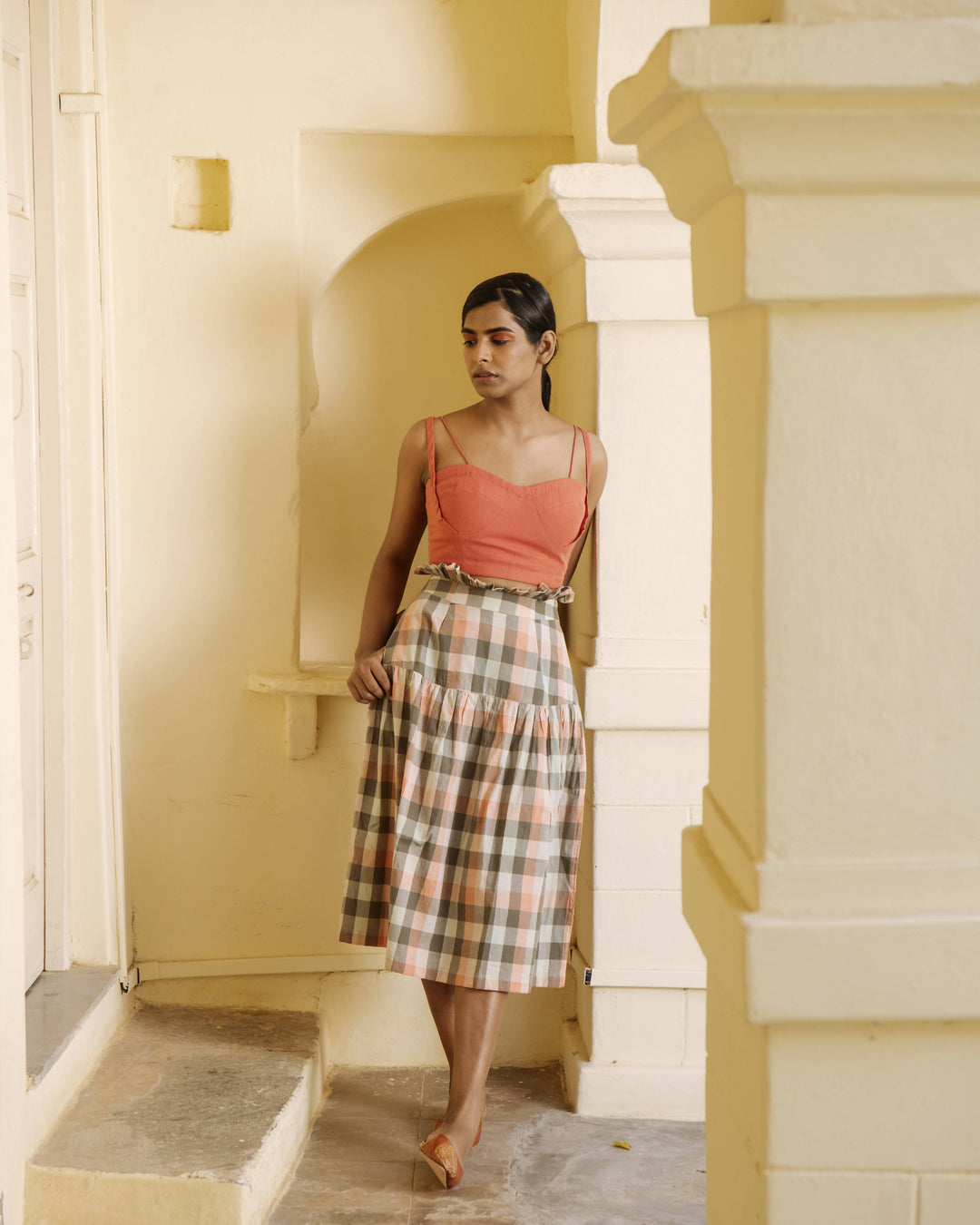 Opal Checkered Skirt