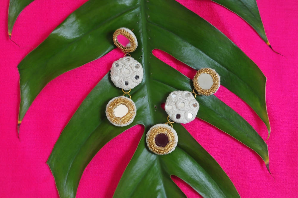 Three Circle Gold Earrings