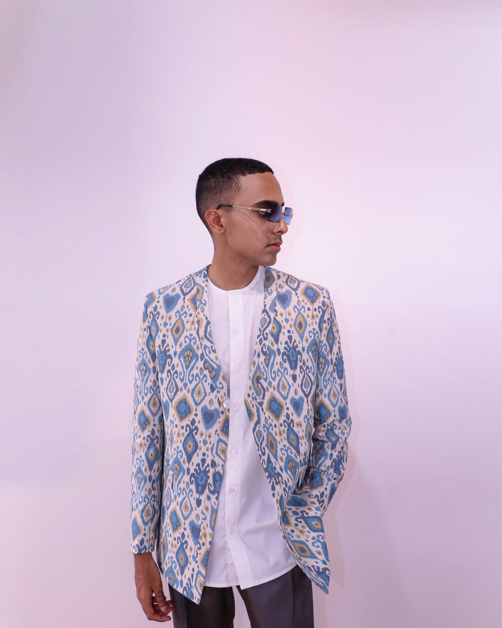 Blue Printed Blazer