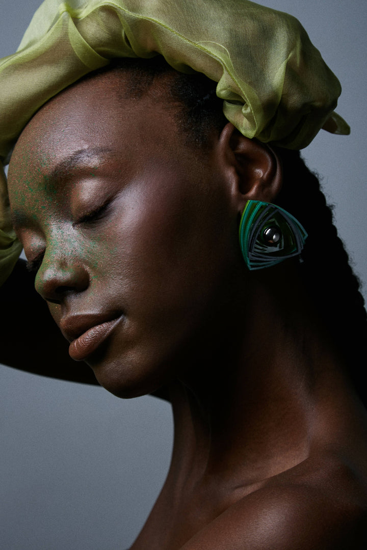 Illusion Green Earrings