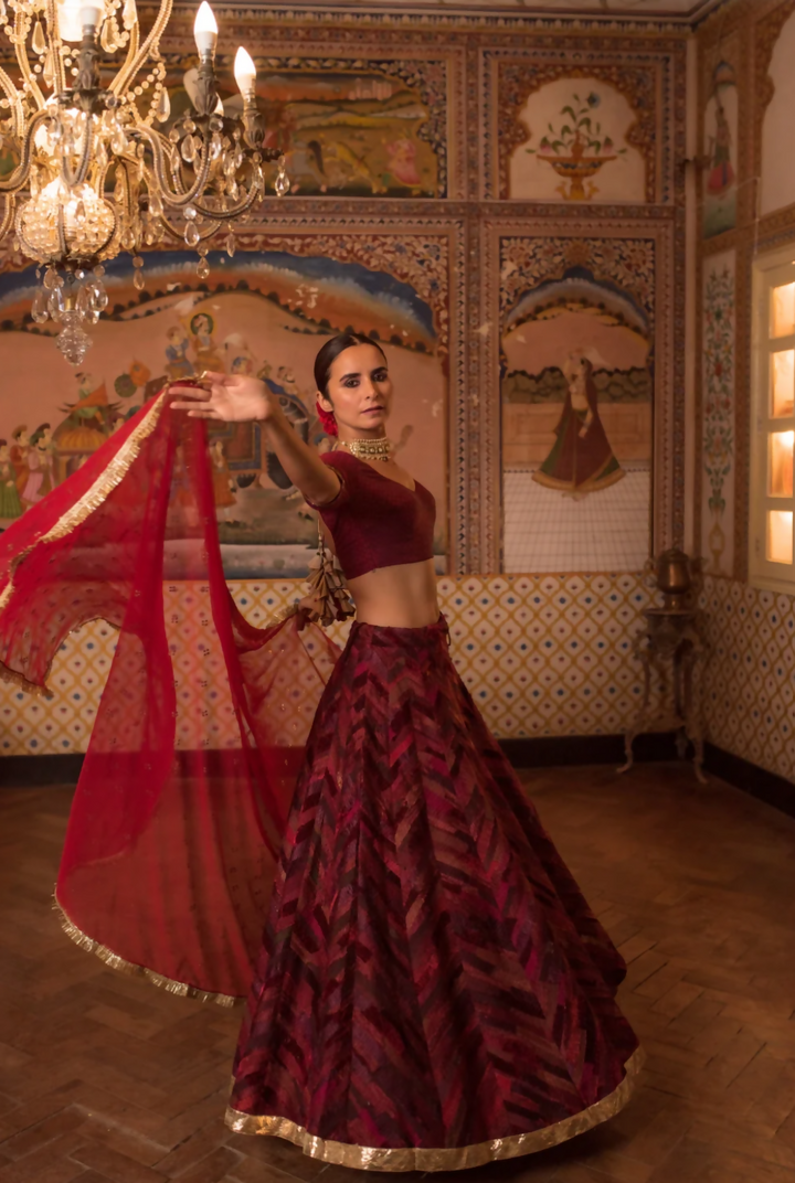 Maroon Lehenga