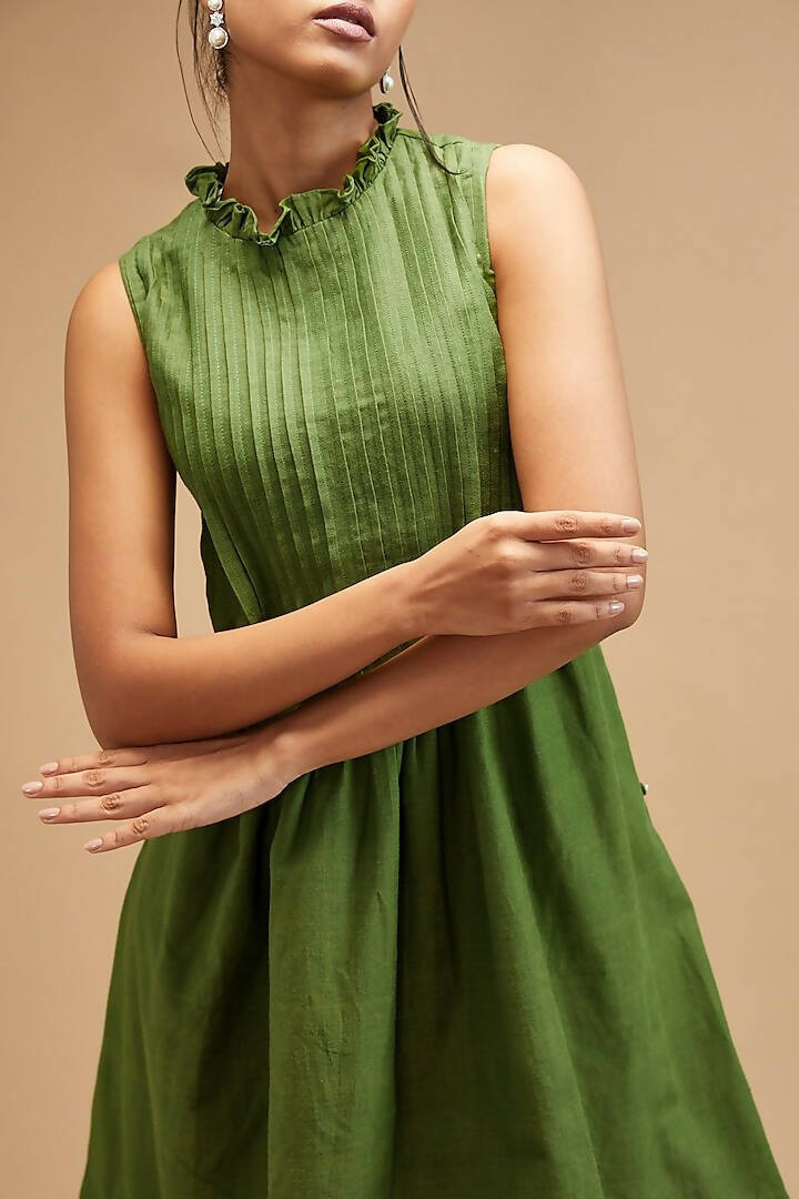 Basil Green Pleated Tunic