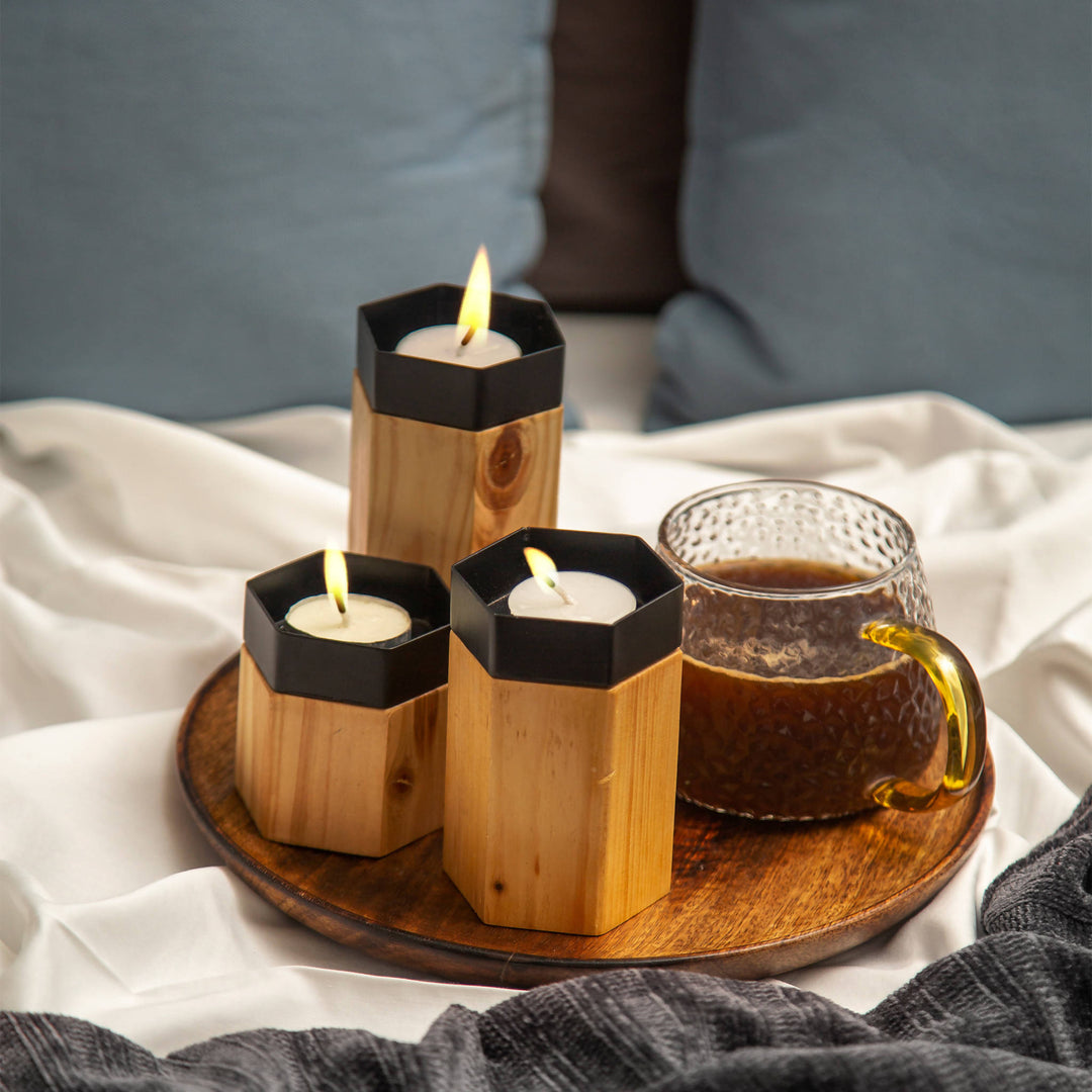 Hexagonal Candle Holder Set