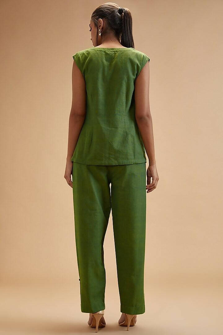 Basil Green Asymmetrical Shirt