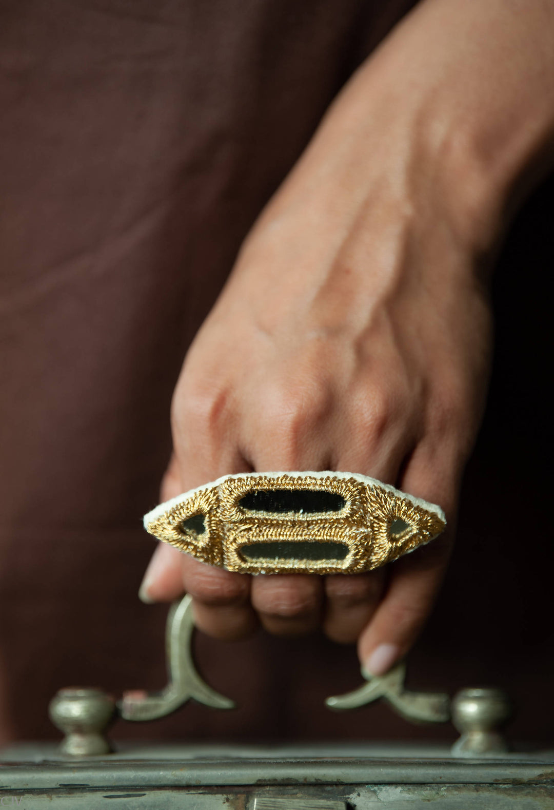 Gold Statement Mirror Ring