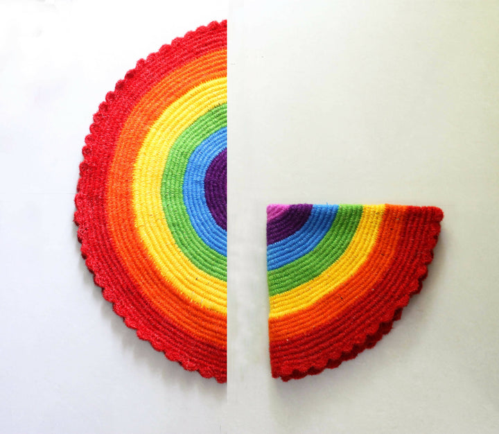 Rainbow Crochet Upcycled Mat