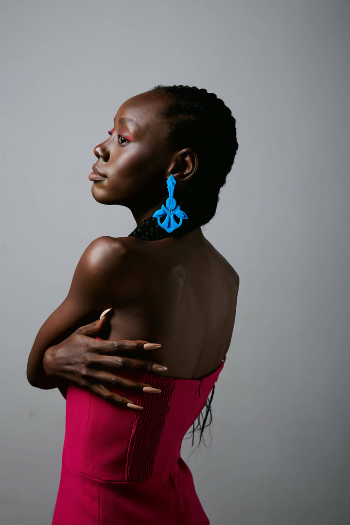 Monotone Goodness - Blue Earrings