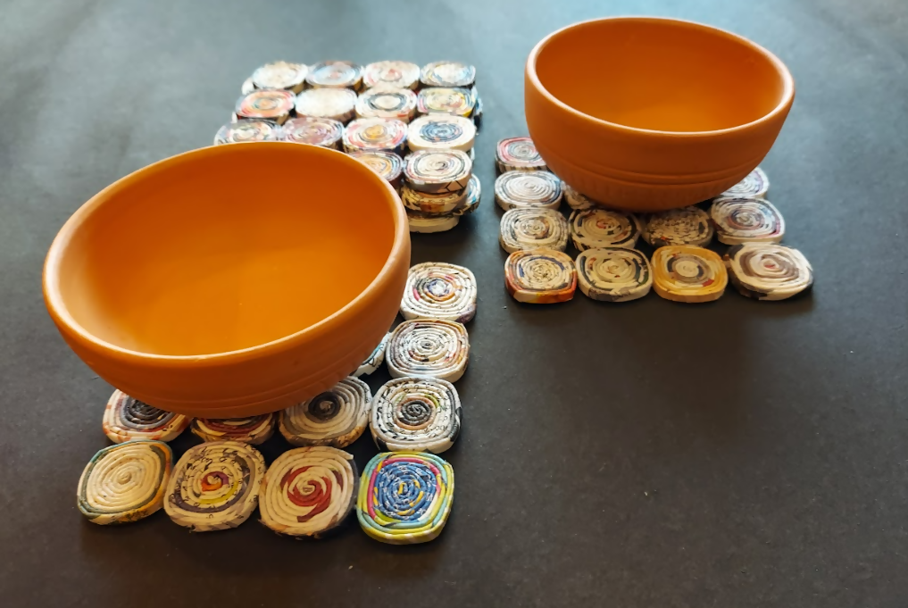 Handcrafted Paper Upcycled Natural Block Coasters
