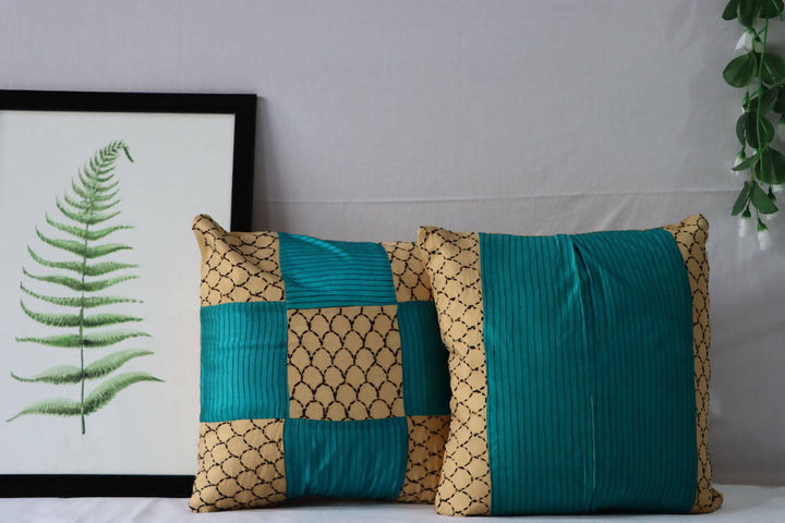 Green Silk Cushion Cover Set