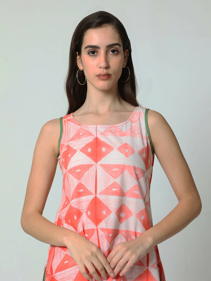 Shibori tunic with slits