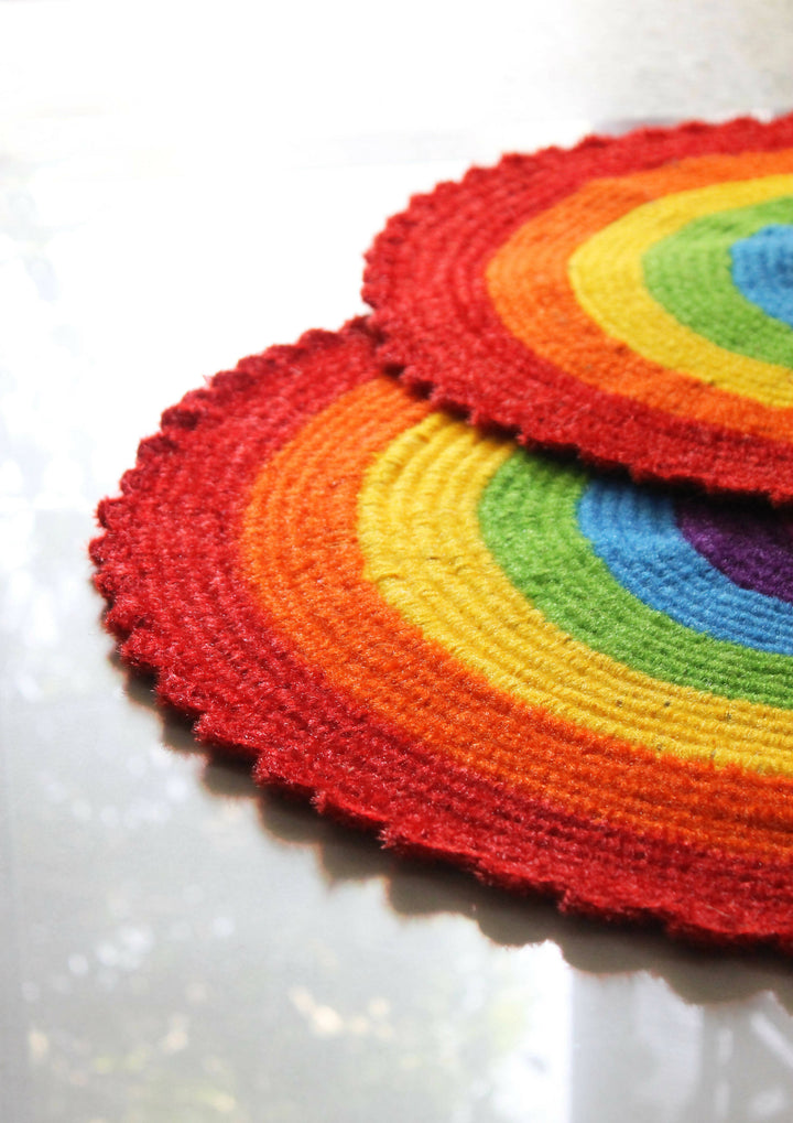 Rainbow Crochet Upcycled Mat