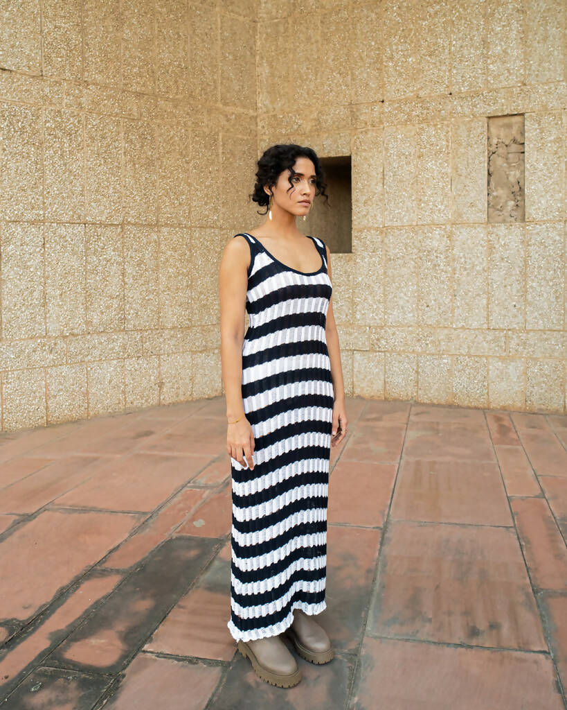 Black-White Maxi Dress