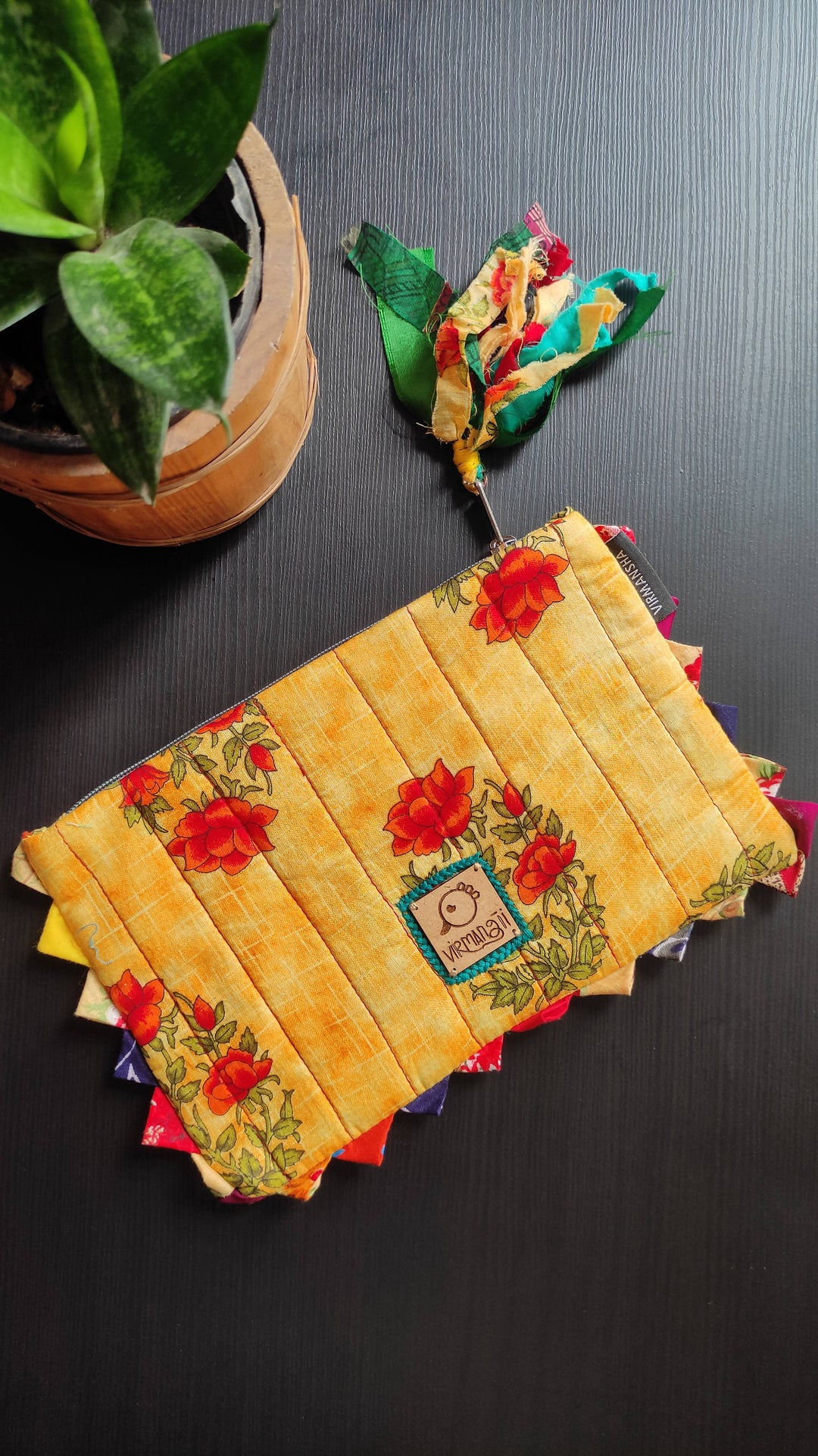 Printed Yellow Noorie Pouch