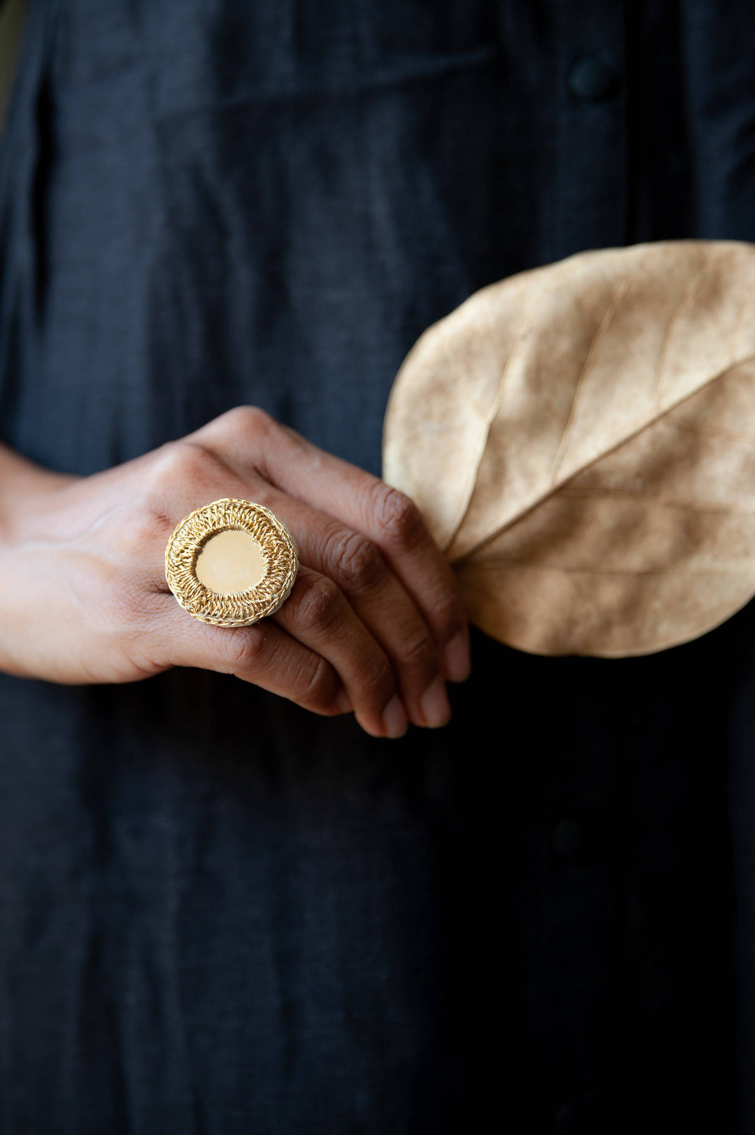 Golden Round Mirror Ring