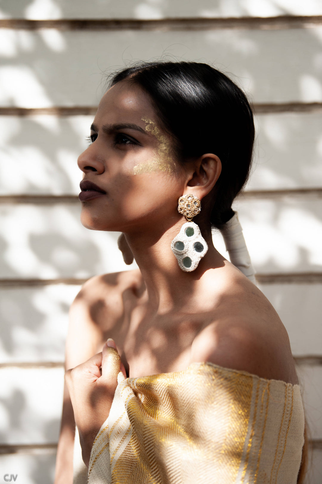 Gold Two Layer Earrings