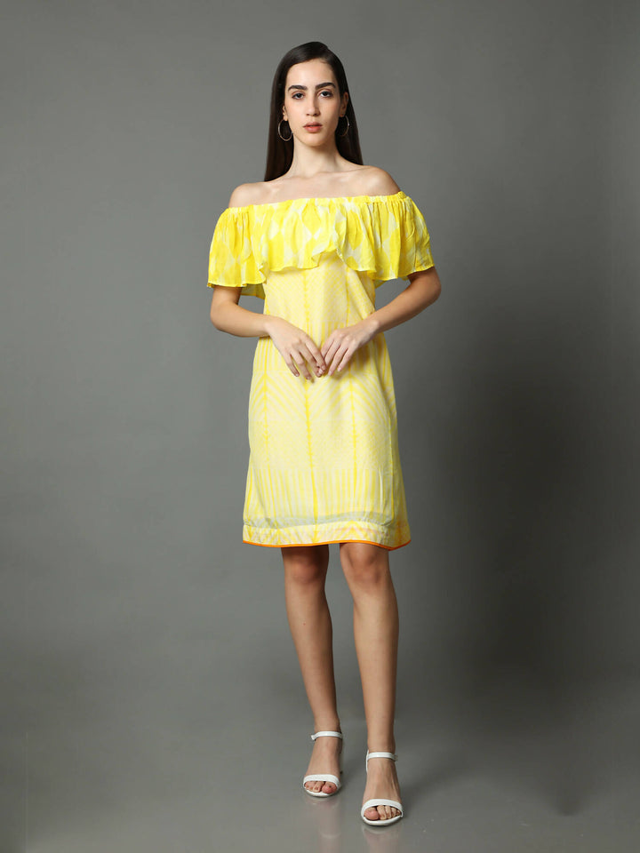 Off shoulder Shibori dress
