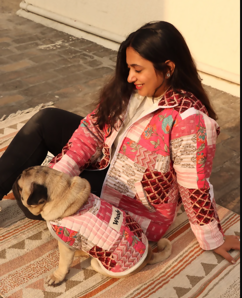 Unisex Pink Patchwork Quilted Jacket