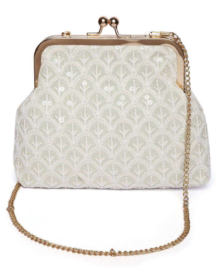 Upcycled Mitwa White Clutch