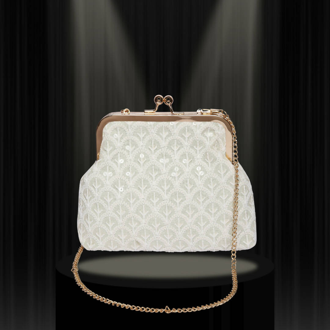 Upcycled Mitwa White Clutch