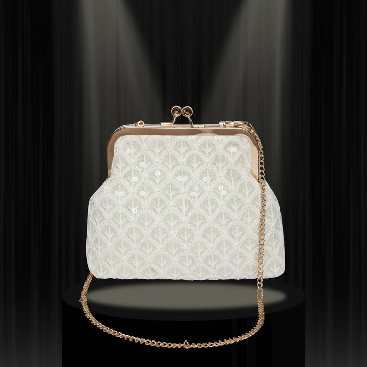 Upcycled Mitwa White Clutch
