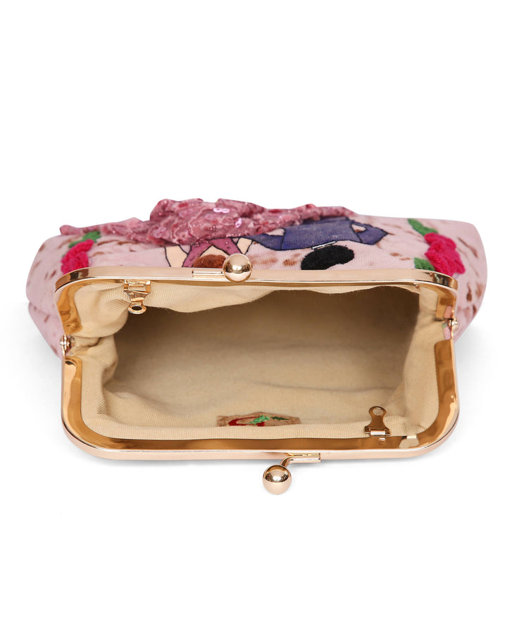 Upcycled Mitwa Clutch Pink
