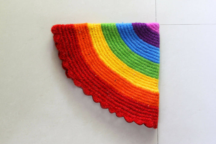 Rainbow Crochet Upcycled Mat