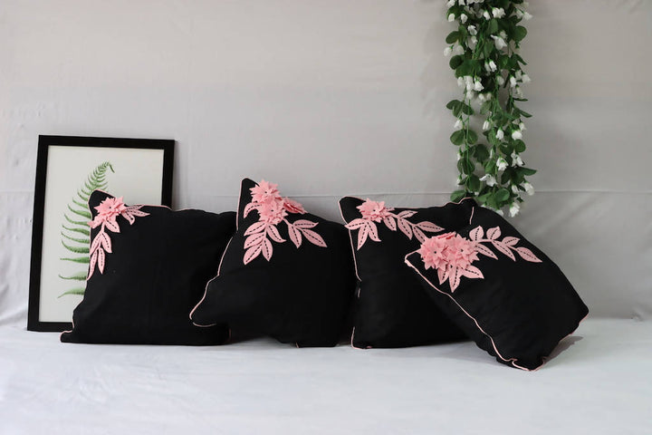 Pink Flower Cushion Cover Set